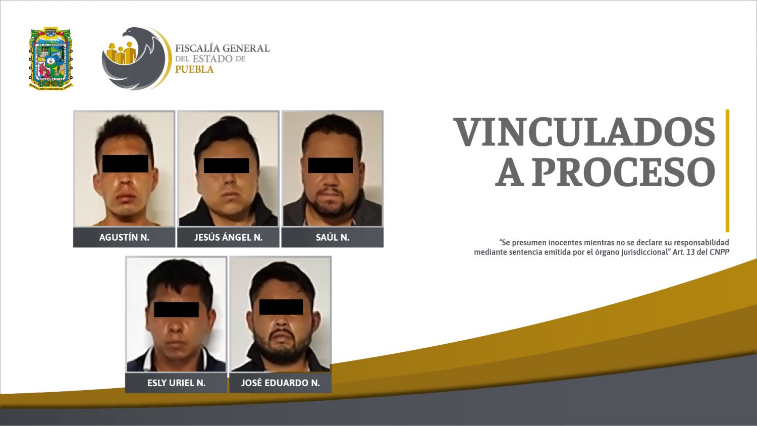 Desarticulan a presunta banda delictiva relacionada posiblemente con secuestros, homicidios y calcinados