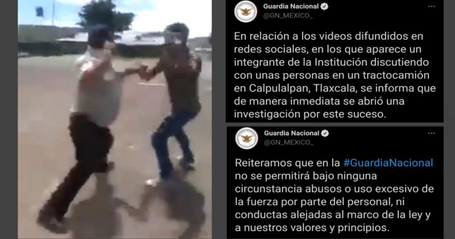 Abre GN investigación contra elemento que golpeo conductor de tractocamión