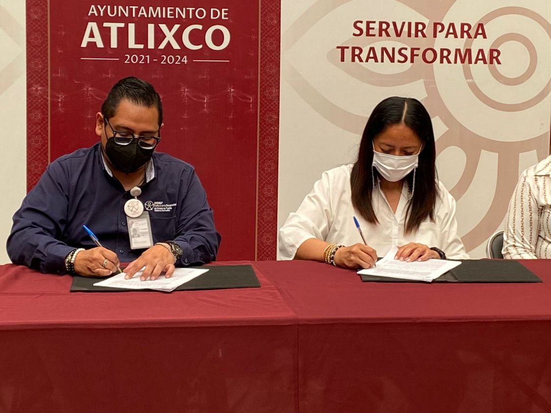 Firman convenio de colaboración ayuntamiento de Atlixco y el instituto de la discapacidad del estado de Puebla
