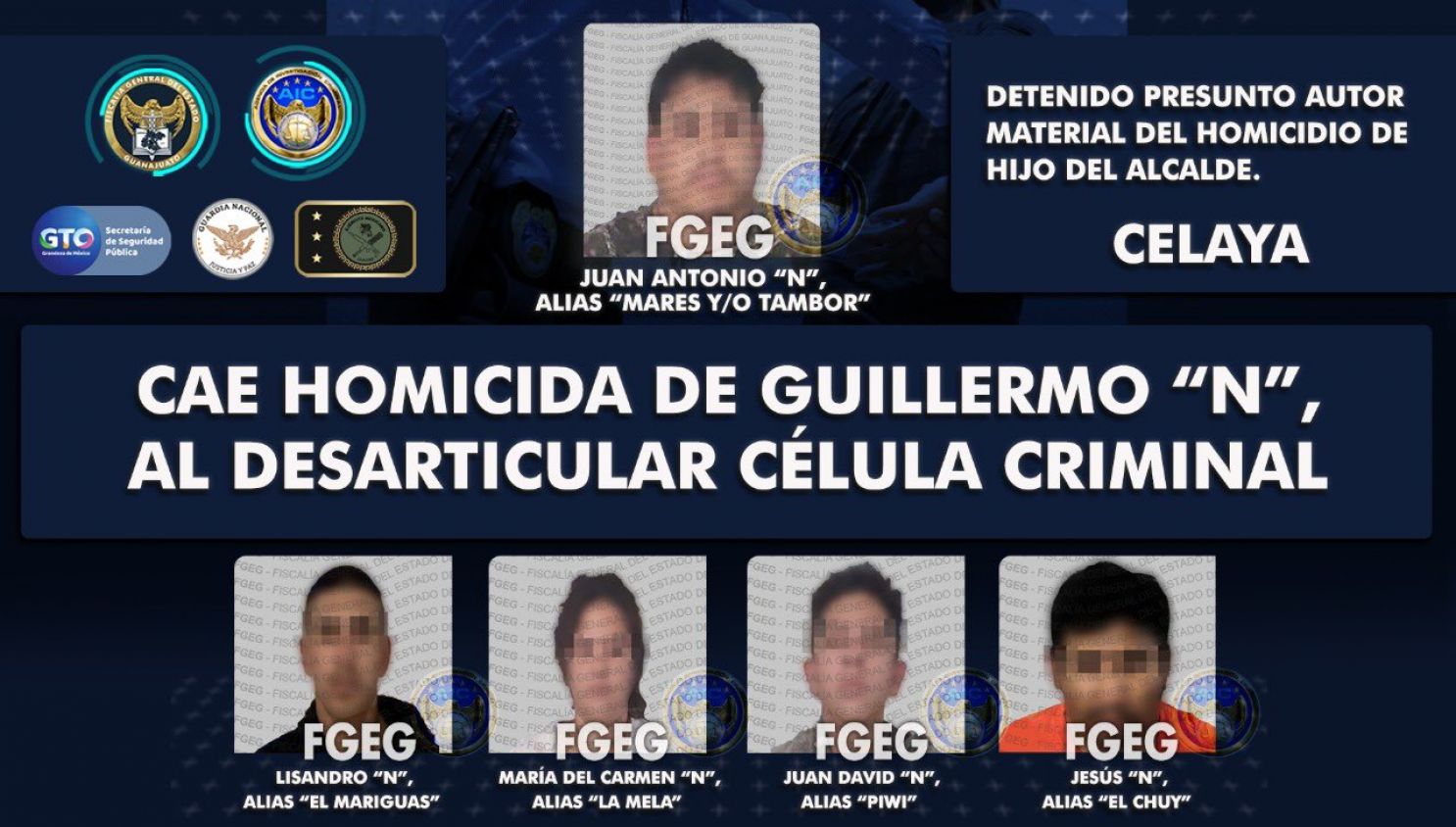 Es detenido Juan Antonio 'N', presunto asesino de hijo del alcalde de Celaya