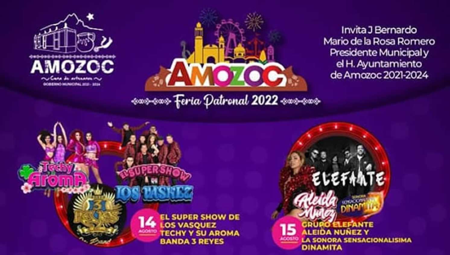 Feria de Amozoc 2022: Del 14 al 21 de agosto, cartelera oficial de artistas invitados