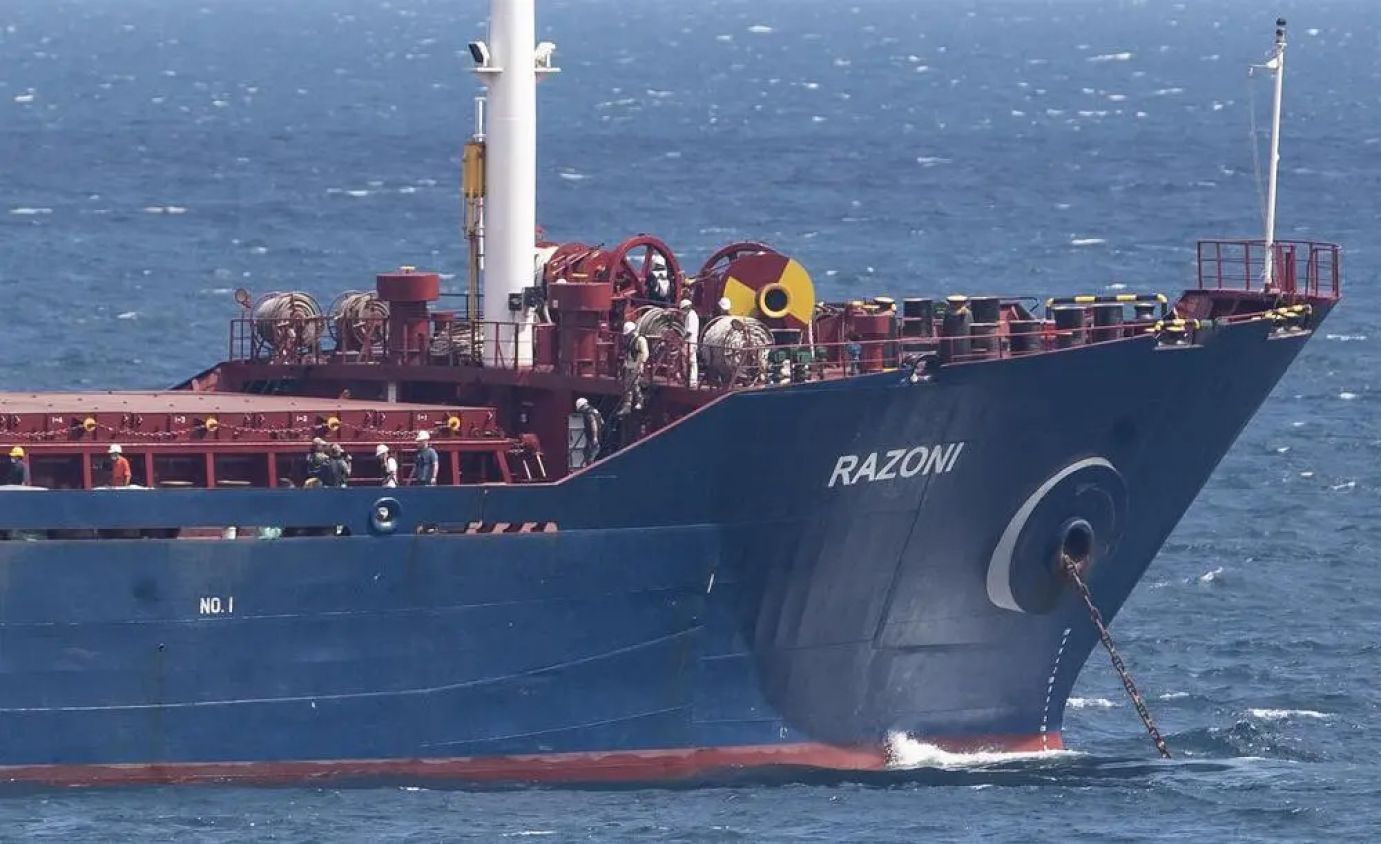 Llega buque ucraniano a Turquía con 12.000 toneladas de maíz para atender crisis alimentaria