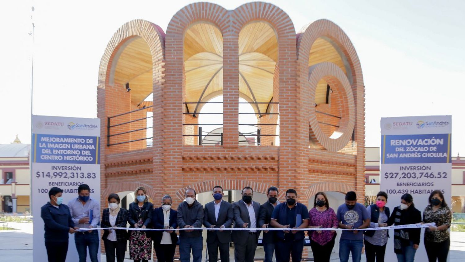 SEDATU finalizó el reacondicionamiento del Zócalo de San Andrés Cholula 