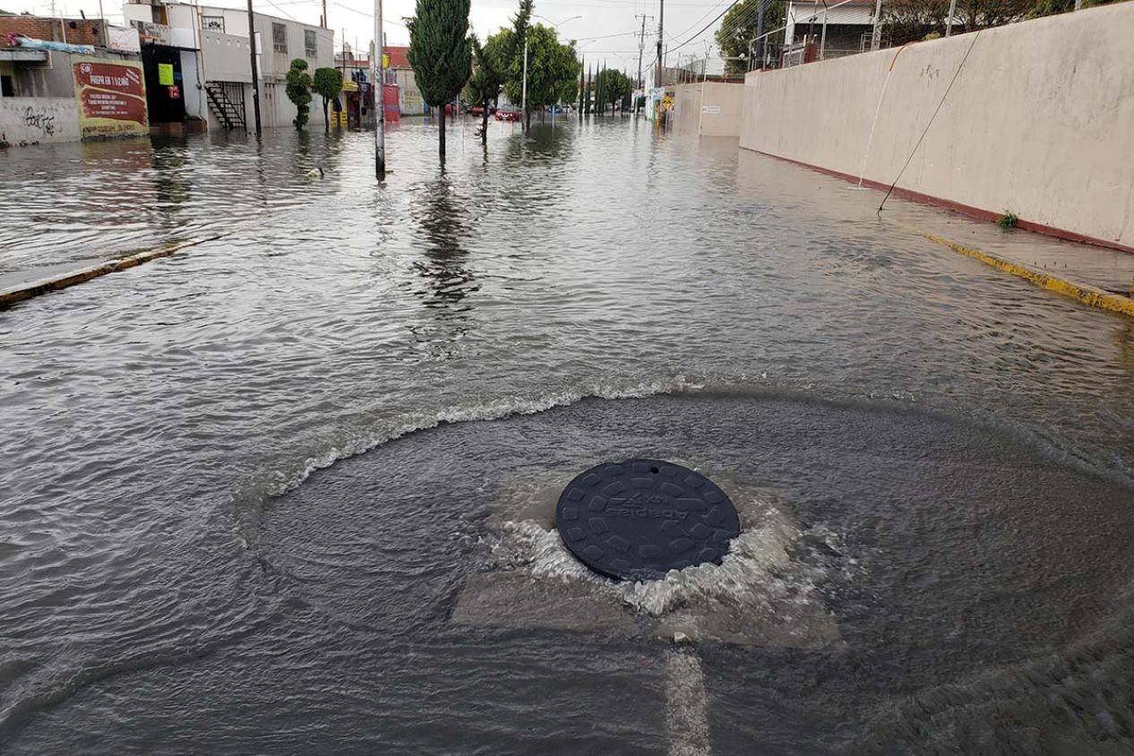Reportan inundaciones y caídas de árboles en cuatro colonias de Puebla