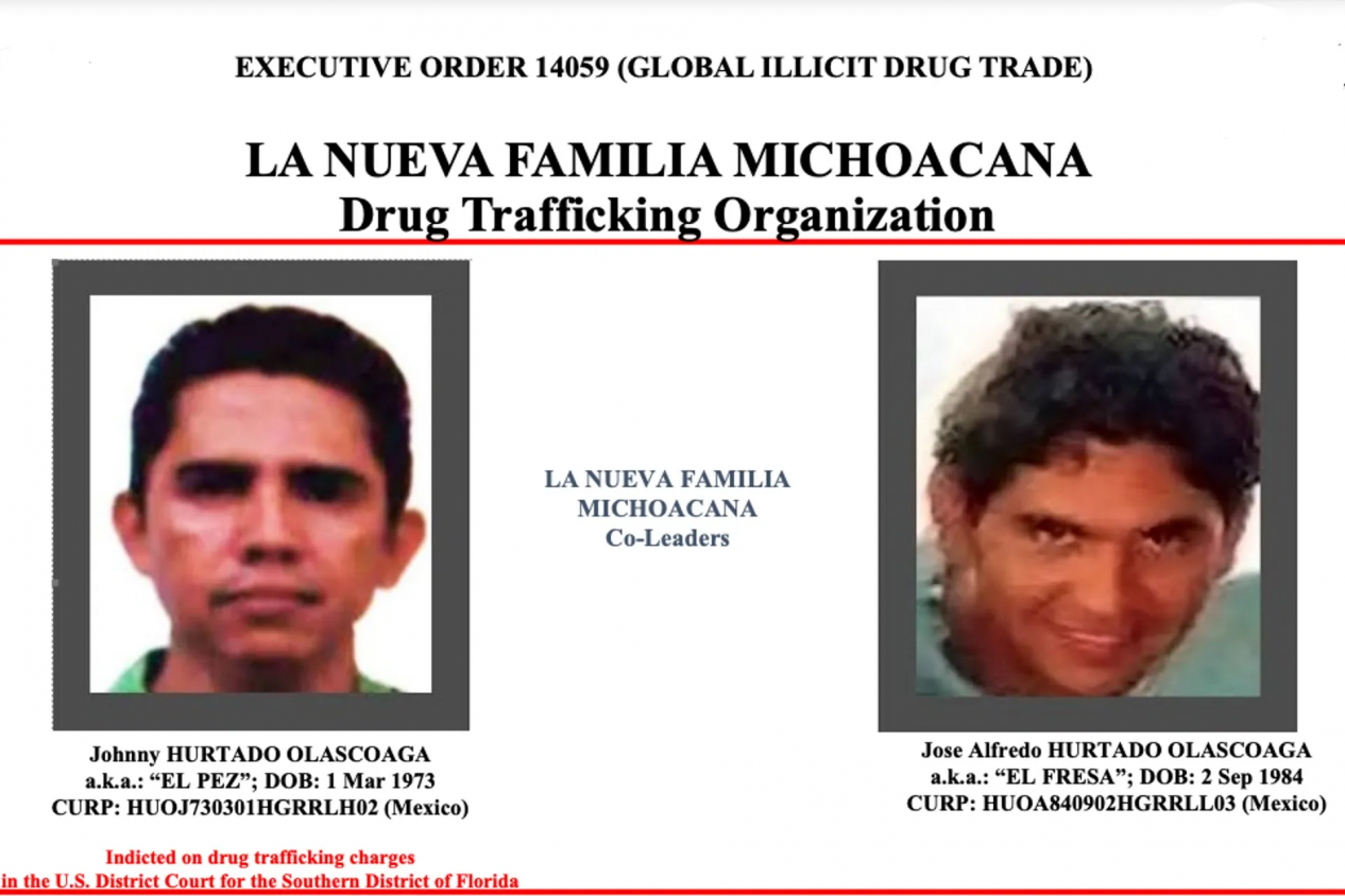 EEUU impone sanciones contra 'La Nueva Familia Michoacana' y sus líderes 