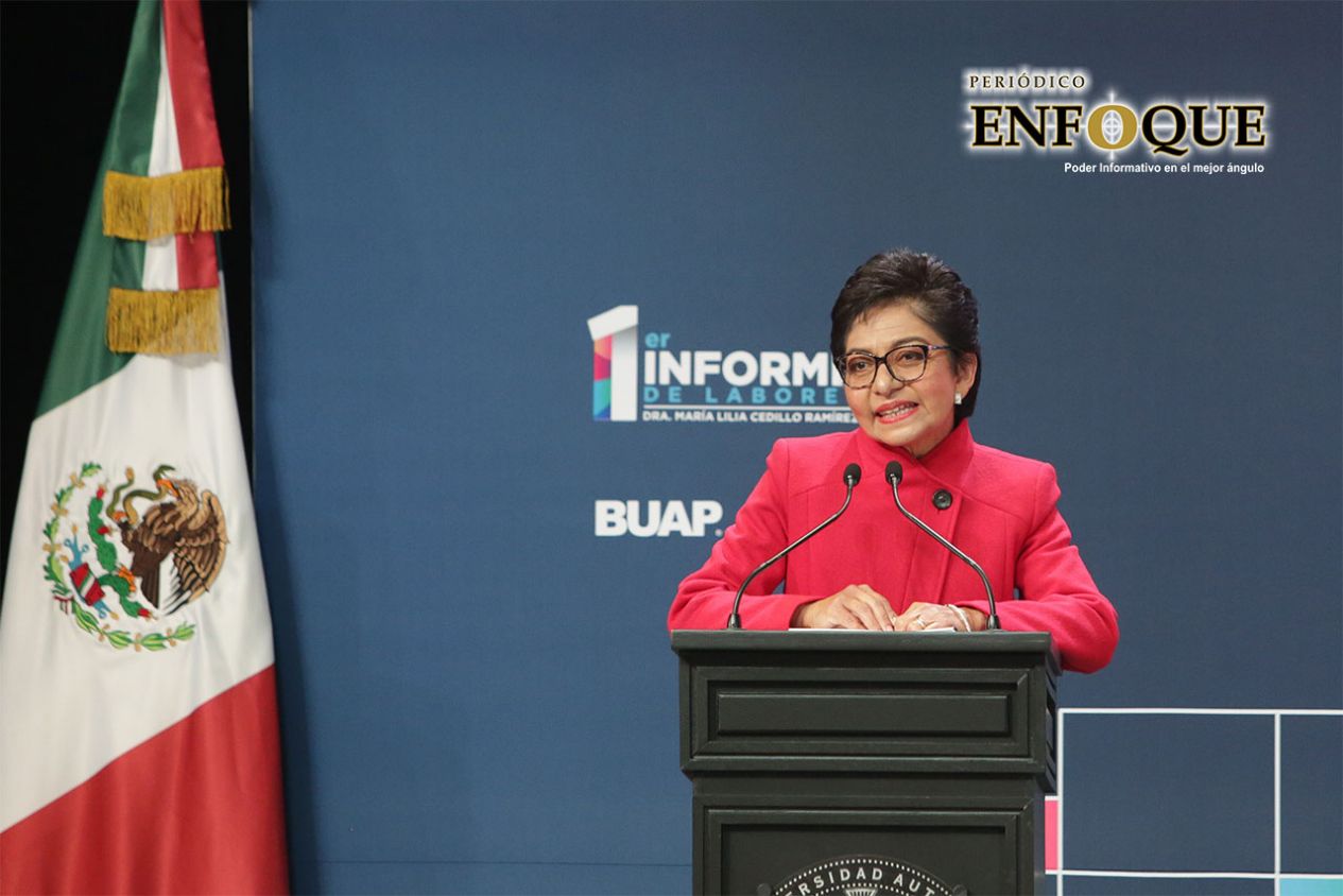 Lilia Cedillo rinde su primer Informe de Labores como rectora de la BUAP