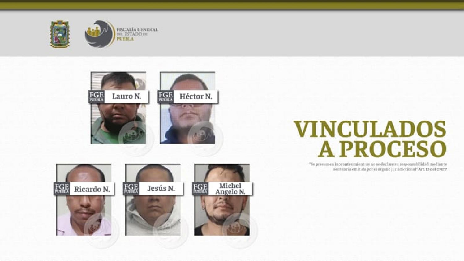 Cinco sujetos son vinculados a proceso por violencia familiar