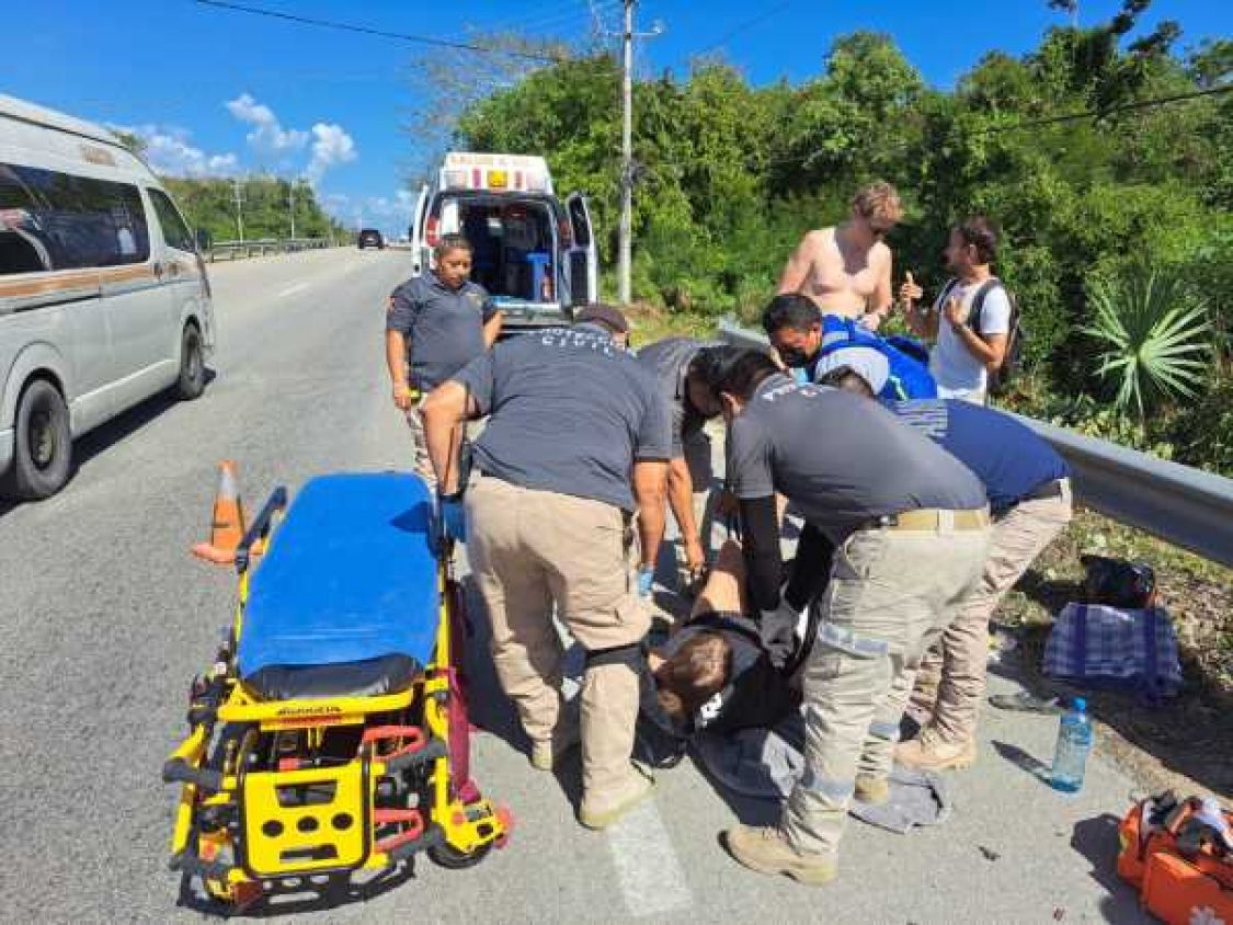 Turista pierde control de cuatrimoto y termina con la pierna "rebanada"  en Tulum