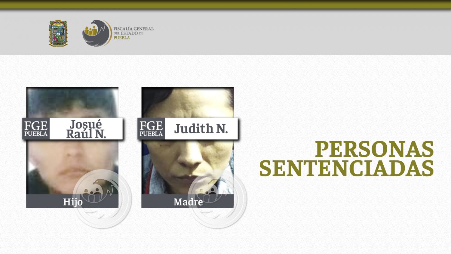 FGE logró sentencia de más de 20 años de prisión contra madre e hijo, por homicidio