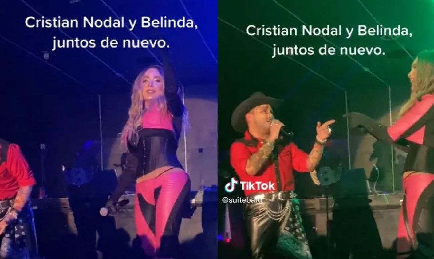 "No es lo que parece": Captan a Belinda y Christian Nodal juntos en un escenario (Vídeo)