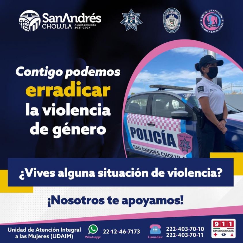 Detiene policía de San Andrés Cholula a varón por violencia familiar
