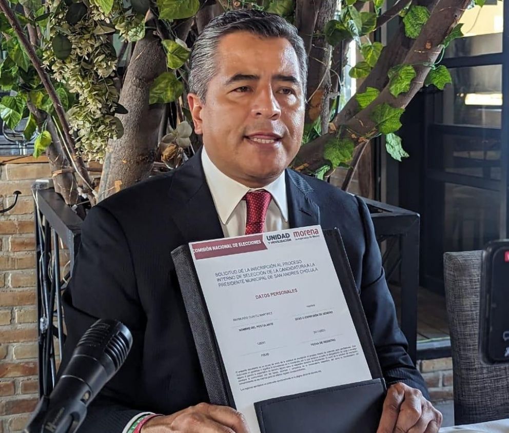 Raymundo Cuautli da a conocer su registro como aspirante por Morena a la alcaldía de San Andrés Cholula