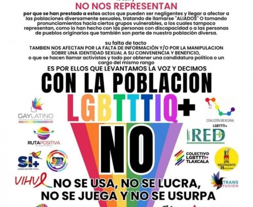 Se suman colectivos LGBTTTIQ de Tlaxcala y otros estados contra usurpación de candidaturas