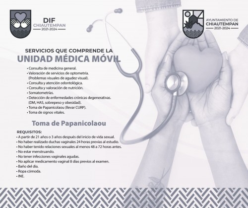 Unidad Médica Móvil visitará San Bartolomé Cuahuixmatlac, Chiautempan