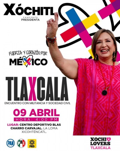 Regresará Xóchitl Gálvez a Tlaxcala el próximo martes