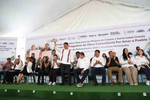 Omar Muñoz refrenda compromiso con el bienestar comunitario durante visita de Alejandro Armenta a Cuautlancingo