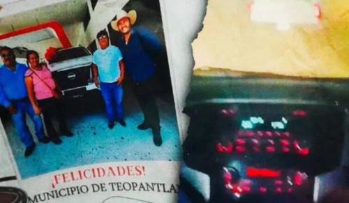 Captan a policías de Teopantlán manejando patrulla nueva en estado de ebriedad