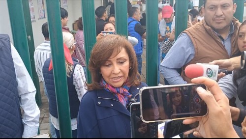 Lorena Cuéllar supervisa elecciones y llama a votar en Tlaxcala