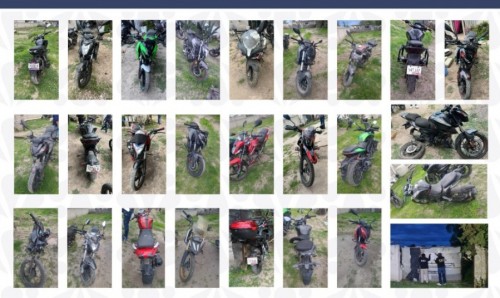 Fiscalía asegura 25 motos robadas en cateo realizado en Huixcolotla