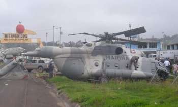 Helicóptero de Marina se desploma en Hidalgo