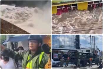 De esta manera evacuan a pobladores en Tula, Hidalgo tras desfogue de presas; vídeos