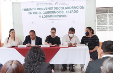 Amozoc y Tepatlaxco firman convenio con el gobierno estatal para erradicar violencia contra mujeres 