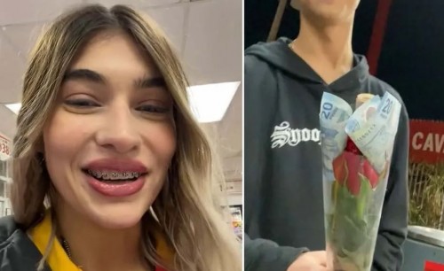 Cajera de Oxxo muestra a dos chicos adornando una rosa con billetes de 20 pesos; acción se hace viral (Vídeo)