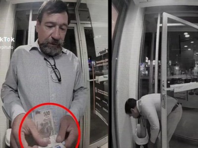 Hombre logra evitar un asalto en el cajero automático tirando su dinero en el bote de basura (Vídeo)