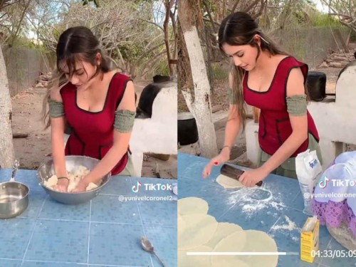 Joven mujer enamora a las redes al mostrarse preparando tortillas de harina en la sierra (Vídeo)