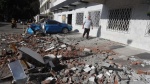 Foto: CortesÃa Sheinbaum habla sobre el terremoto en Colombia.