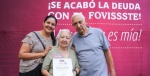 Autoridades durante la firma del convenio del FOVISSSTE en Morelia