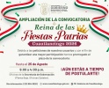 Comunicado oficial Amplían inscripción para Reina de las Fiestas Patrias 2026
