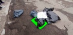 Foto: Cortesía Policías resguardan zona donde fueron halladas bolsas con restos humanos