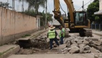 Coronango interviene socavón de San Francisco Ocotlán; vecinos seguirán expuestos a inundaciones