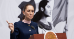 Claudia Sheinbaum durante un mensaje sobre el regreso de Rocha Moya