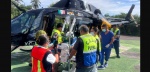 Helicóptero de SUMA durante un traslado médico en Puebla.