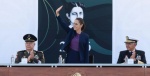 Foto: Cortesía Claudia Sheinbaum durante ceremonia militar