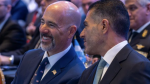 Terry Cole y Omar García Harfuch durante un encuentro sobre seguridad.