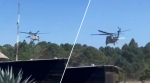 Helicóptero militar accidentado dentro de un campo militar en Durango.