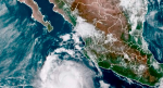 Foto: Cortesía Imagen satelital de la tormenta tropical Karina en el océano Pacífico.