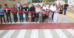Foto: Cortesía Ariadna Ayala durante la inauguración de una calle pavimentada en Atlixco.
