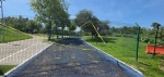 Foto: Cortesía Personal realiza labores de limpieza en un parque de Puebla tras las lluvias.