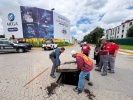 Hundimiento detectado en la calle 22 Norte y 14 Oriente de San Andrés es valorado para su reparación