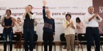 Claudia Sheinbaum durante la entrega de viviendas en Gómez Palacio, Durango.