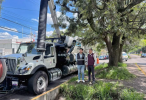 Trabajos de limpieza en canal pluvial de la carretera Tlaxcala-Puebla.