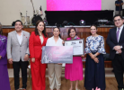 Foto: Cortesía Lorena Cuéllar durante ceremonia del Día del Abogado en Tlaxcala