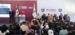 Foto: Cortesía Funcionarios durante conferencia del Gobierno de Puebla sobre transparencia y contrataciones.