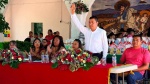 Alcalde de Temoac Valentín Lavín Moreno durante un evento público