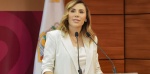 Marina del Pilar durante un evento público en Baja California.
