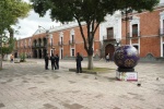 Foto: Cortesía Aficionados viendo partidos del Mundial en la Plaza de la Constitución de Tlaxcala.